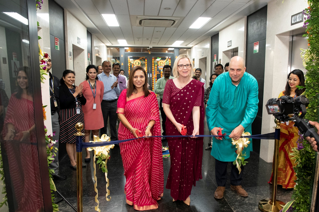 Atmus India Global Capability Center Leader, Steph Disher – Atmus CEO, and Greg Hoverson – Atmus CTO attend inauguration, cutting the ribbon to signify the occasion